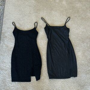 Two sparkle black dresses